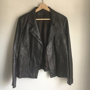 Brown leather jacket